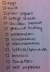 shopping list